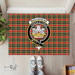 ScotsTee Shop Scottish MacLachlan Hunting Modern Clan Tartan Doormat Rubber Welcome Mat