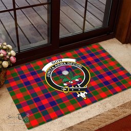 ScotsTee Shop Scottish Gow of Skeoch Clan Tartan Doormat Rubber Welcome Mat