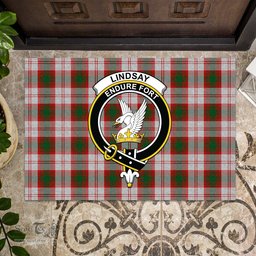 ScotsTee Shop Scottish Lindsay Dress Red Clan Tartan Doormat Rubber Welcome Mat