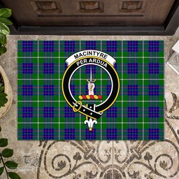 ScotsTee Shop Scottish MacIntyre Hunting Modern Clan Tartan Doormat Rubber Welcome Mat