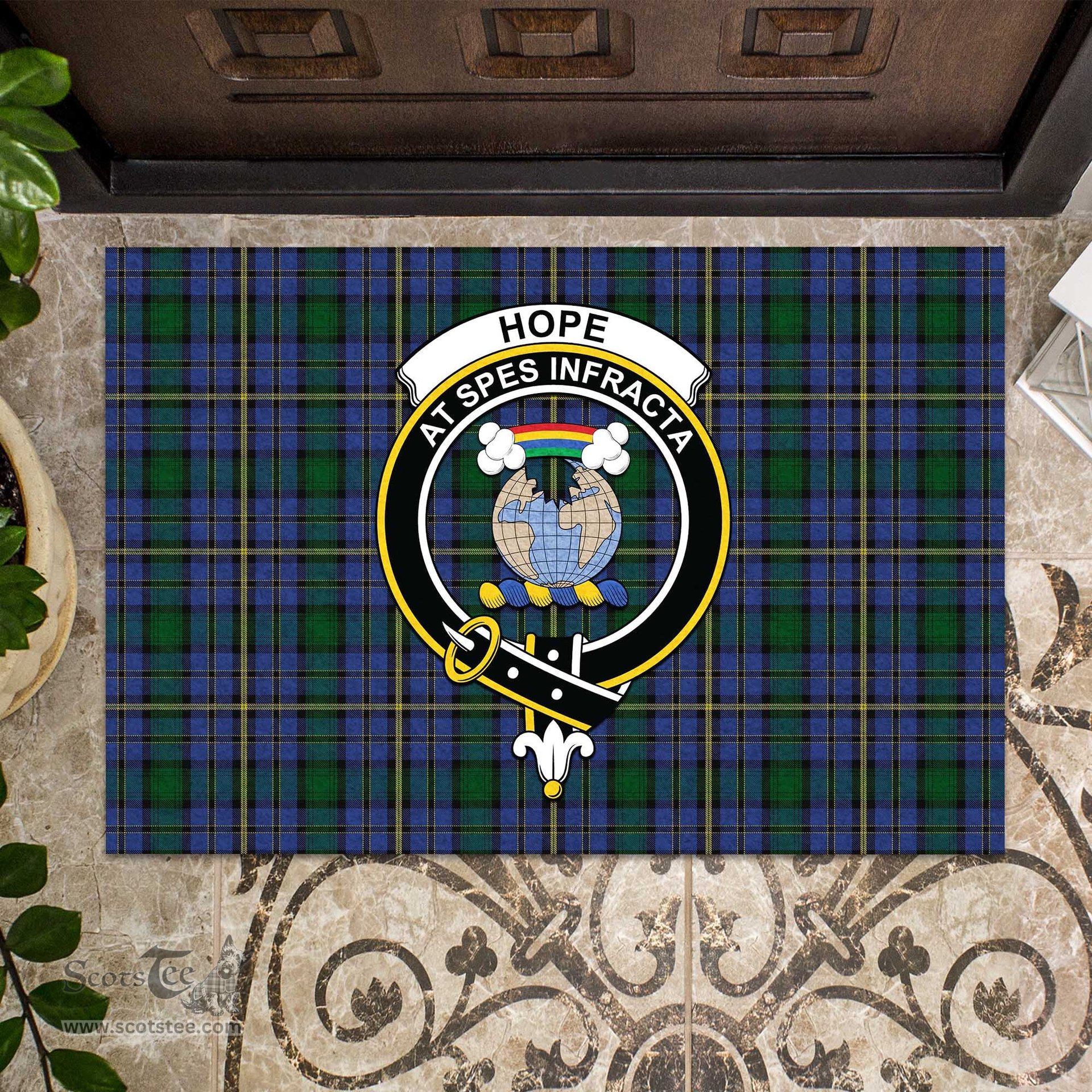 ScotsTee Shop Scottish Hope Clan Originaux Clan Tartan Doormat Rubber Welcome Mat