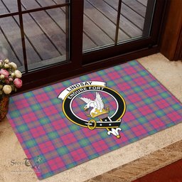 ScotsTee Shop Scottish Lindsay Ancient Clan Tartan Doormat Rubber Welcome Mat
