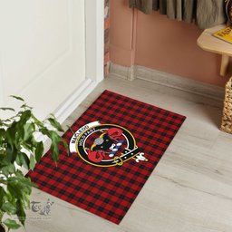 ScotsTee Shop Scottish MacLeod Black and Red Clan Tartan Doormat Rubber Welcome Mat