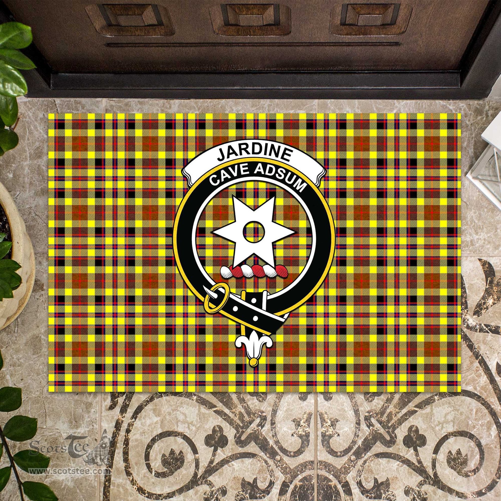 ScotsTee Shop Scottish Jardine Modern Clan Tartan Doormat Rubber Welcome Mat