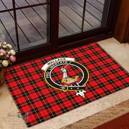 ScotsTee Shop Scottish Wallace Hunting Red Clan Tartan Doormat Rubber Welcome Mat