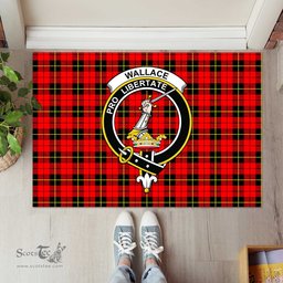 ScotsTee Shop Scottish Wallace Hunting Red Clan Tartan Doormat Rubber Welcome Mat