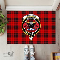 ScotsTee Shop Scottish MacLeod of Raasay Clan Tartan Doormat Rubber Welcome Mat