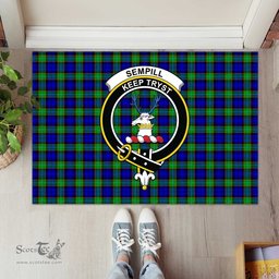 ScotsTee Shop Scottish Sempill Modern Clan Tartan Doormat Rubber Welcome Mat
