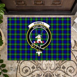 ScotsTee Shop Scottish Sempill Modern Clan Tartan Doormat Rubber Welcome Mat