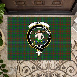 ScotsTee Shop Scottish Shaw of Tordarroch Green Hunting Clan Tartan Doormat Rubber Welcome Mat