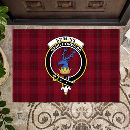 ScotsTee Shop Scottish Stirling of Keir Clan Tartan Doormat Rubber Welcome Mat