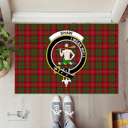 ScotsTee Shop Scottish Shaw of Tordarroch Red Dress Clan Tartan Doormat Rubber Welcome Mat