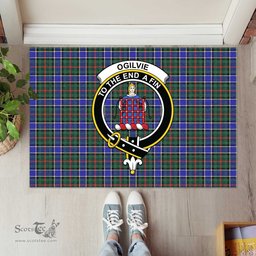 ScotsTee Shop Scottish Ogilvie (Ogilvy) Hunting Modern Clan Tartan Doormat Rubber Welcome Mat