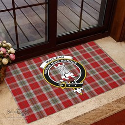 ScotsTee Shop Scottish MacLean of Duart Dress Red Clan Tartan Doormat Rubber Welcome Mat