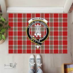 ScotsTee Shop Scottish MacLean of Duart Dress Red Clan Tartan Doormat Rubber Welcome Mat