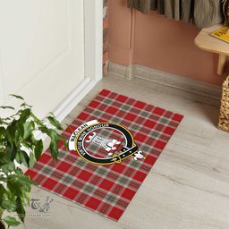 ScotsTee Shop Scottish MacLean of Duart Dress Red Clan Tartan Doormat Rubber Welcome Mat