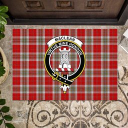 ScotsTee Shop Scottish MacLean of Duart Dress Red Clan Tartan Doormat Rubber Welcome Mat