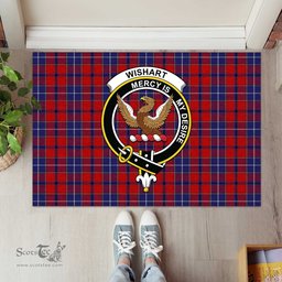 ScotsTee Shop Scottish Wishart Dress Clan Tartan Doormat Rubber Welcome Mat