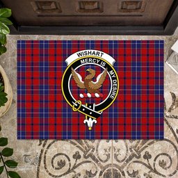 ScotsTee Shop Scottish Wishart Dress Clan Tartan Doormat Rubber Welcome Mat