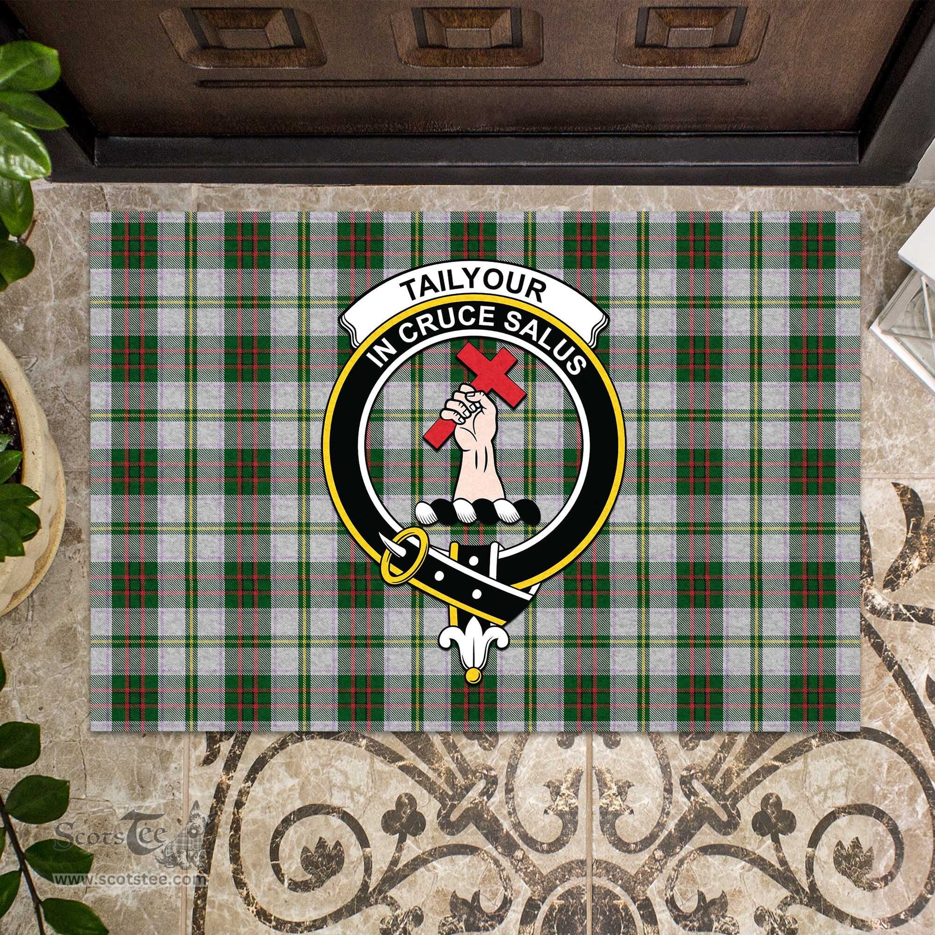ScotsTee Shop Scottish Taylor Dress Clan Tartan Doormat Rubber Welcome Mat
