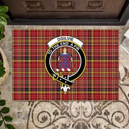 ScotsTee Shop Scottish Ogilvie (Ogilvy) of Strathallan Clan Tartan Doormat Rubber Welcome Mat