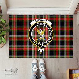 ScotsTee Shop Scottish Stewart Black Clan Tartan Doormat Rubber Welcome Mat