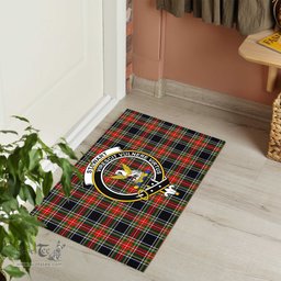 ScotsTee Shop Scottish Stewart Black Clan Tartan Doormat Rubber Welcome Mat