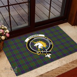 ScotsTee Shop Scottish Stewart of Appin Hunting Clan Tartan Doormat Rubber Welcome Mat