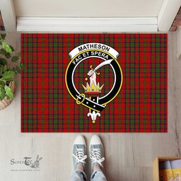 ScotsTee Shop Scottish Matheson Dress Clan Tartan Doormat Rubber Welcome Mat