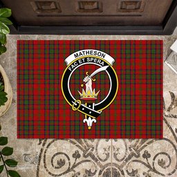 ScotsTee Shop Scottish Matheson Dress Clan Tartan Doormat Rubber Welcome Mat