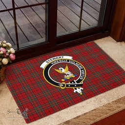 ScotsTee Shop Scottish Stewart of Galloway Clan Tartan Doormat Rubber Welcome Mat