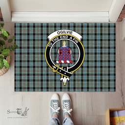 ScotsTee Shop Scottish Ogilvie (Ogilvy) Hunting Clan Tartan Doormat Rubber Welcome Mat