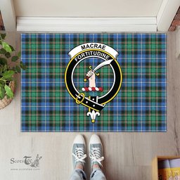 ScotsTee Shop Scottish MacRae Hunting Ancient Clan Tartan Doormat Rubber Welcome Mat