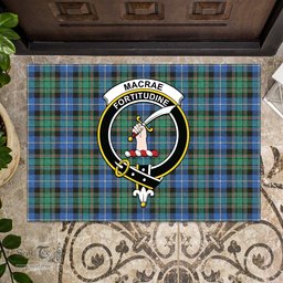 ScotsTee Shop Scottish MacRae Hunting Ancient Clan Tartan Doormat Rubber Welcome Mat