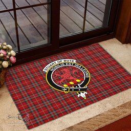 ScotsTee Shop Scottish Stuart of Bute Clan Tartan Doormat Rubber Welcome Mat