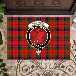 ScotsTee Shop Scottish MacNicol of Scorrybreac Clan Tartan Doormat Rubber Welcome Mat