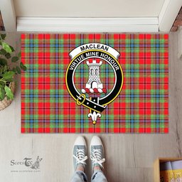 ScotsTee Shop Scottish MacLean of Duart Modern Clan Tartan Doormat Rubber Welcome Mat
