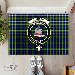 ScotsTee Shop Scottish MacNeil of Barra Modern Clan Tartan Doormat Rubber Welcome Mat