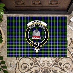 ScotsTee Shop Scottish MacNeil of Barra Modern Clan Tartan Doormat Rubber Welcome Mat