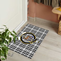 ScotsTee Shop Scottish Scott Black White Clan Tartan Doormat Rubber Welcome Mat