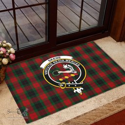 ScotsTee Shop Scottish Skene of Cromar Black Clan Tartan Doormat Rubber Welcome Mat