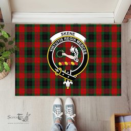 ScotsTee Shop Scottish Skene of Cromar Black Clan Tartan Doormat Rubber Welcome Mat