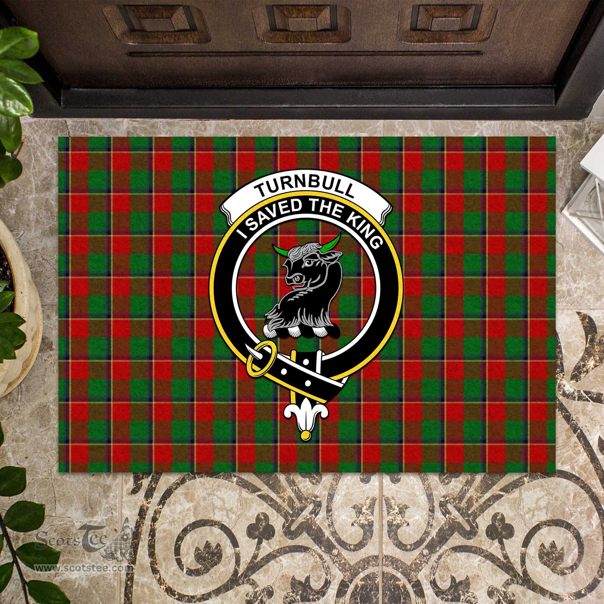 ScotsTee Shop Scottish Turnbull Dress Clan Tartan Doormat Rubber Welcome Mat