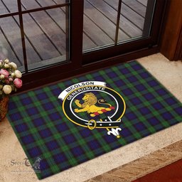 ScotsTee Shop Scottish Nicolson Green Hunting Clan Tartan Doormat Rubber Welcome Mat