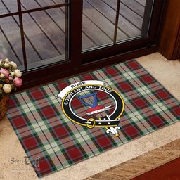 ScotsTee Shop Scottish Rose White Dress Clan Tartan Doormat Rubber Welcome Mat