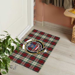 ScotsTee Shop Scottish Rose White Dress Clan Tartan Doormat Rubber Welcome Mat