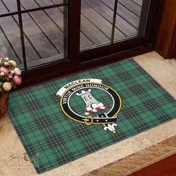 ScotsTee Shop Scottish MacLean Hunting Ancient Clan Tartan Doormat Rubber Welcome Mat