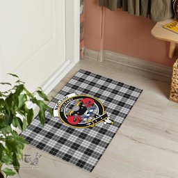 ScotsTee Shop Scottish MacLeod Black and White Clan Tartan Doormat Rubber Welcome Mat