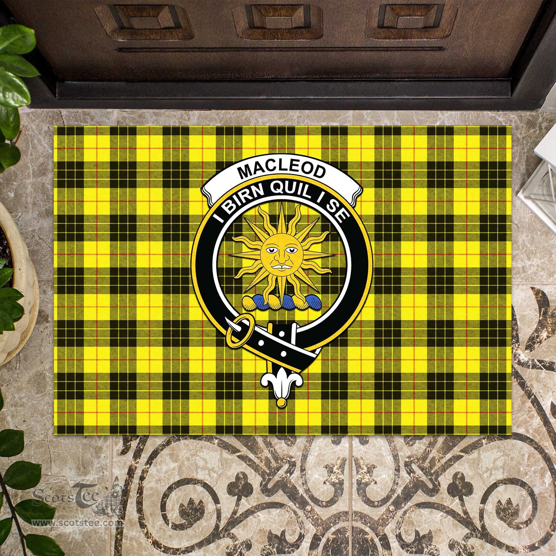 ScotsTee Shop Scottish MacLeod of Lewis Modern Clan Tartan Doormat Rubber Welcome Mat