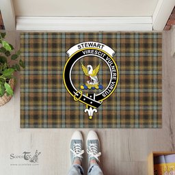 ScotsTee Shop Scottish Stewart Hunting Weathered Clan Tartan Doormat Rubber Welcome Mat